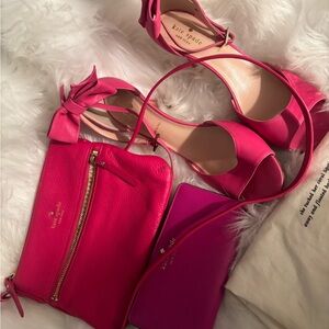 Bundle of 3 Kate Spade Fuchsia Sandals and Clutch Set